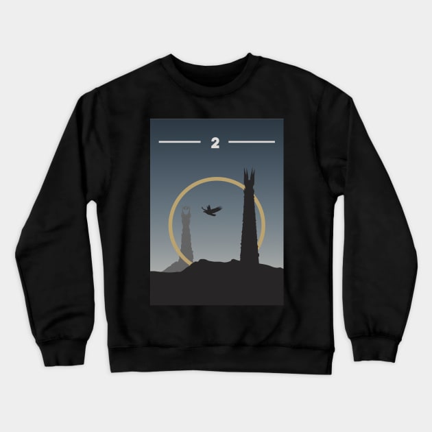 Minimalist Two Towers Poster Crewneck Sweatshirt by Walford-Designs